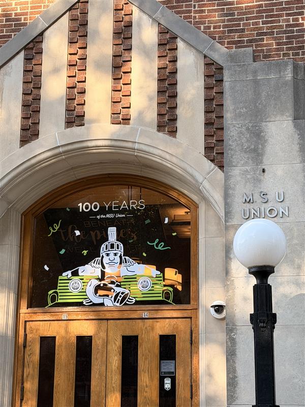 Union Entrance with 100 Year Celebration window cling