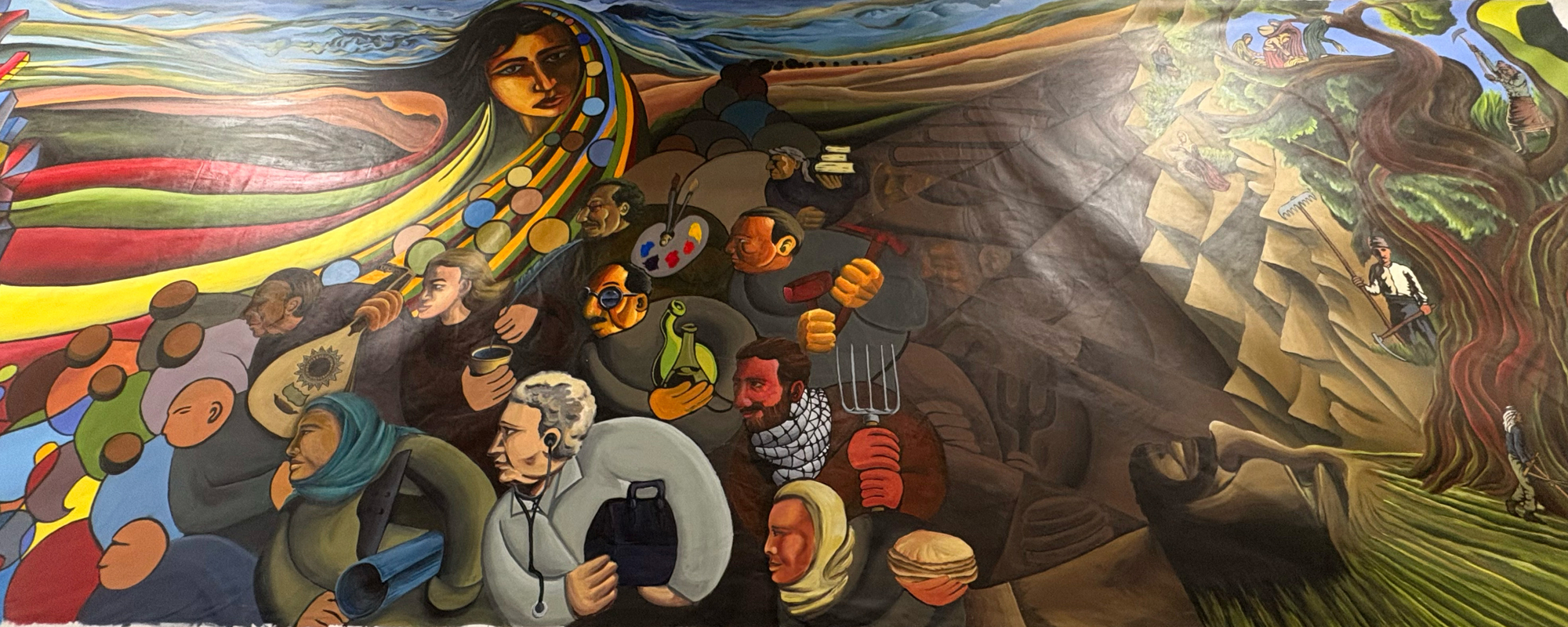 A colorful mural 