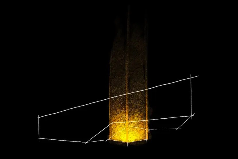 A rendering of the glowing heart of light concept shows ligh anchoring the building