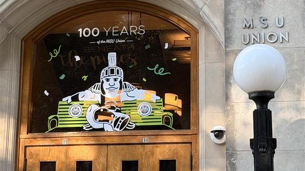 Union Entrance with 100 Year Celebration window cling