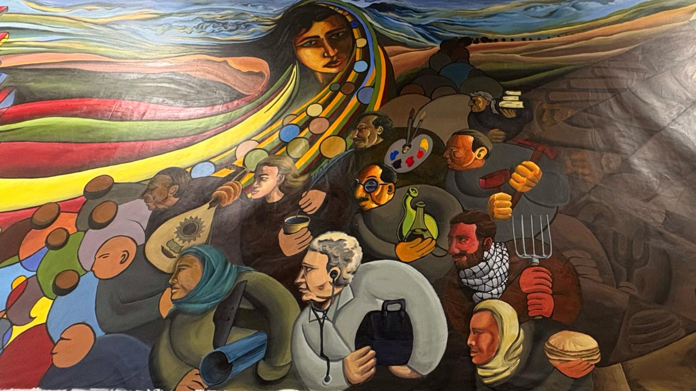 A colorful mural 
