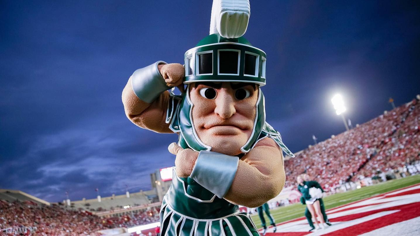 Sparty on football field
